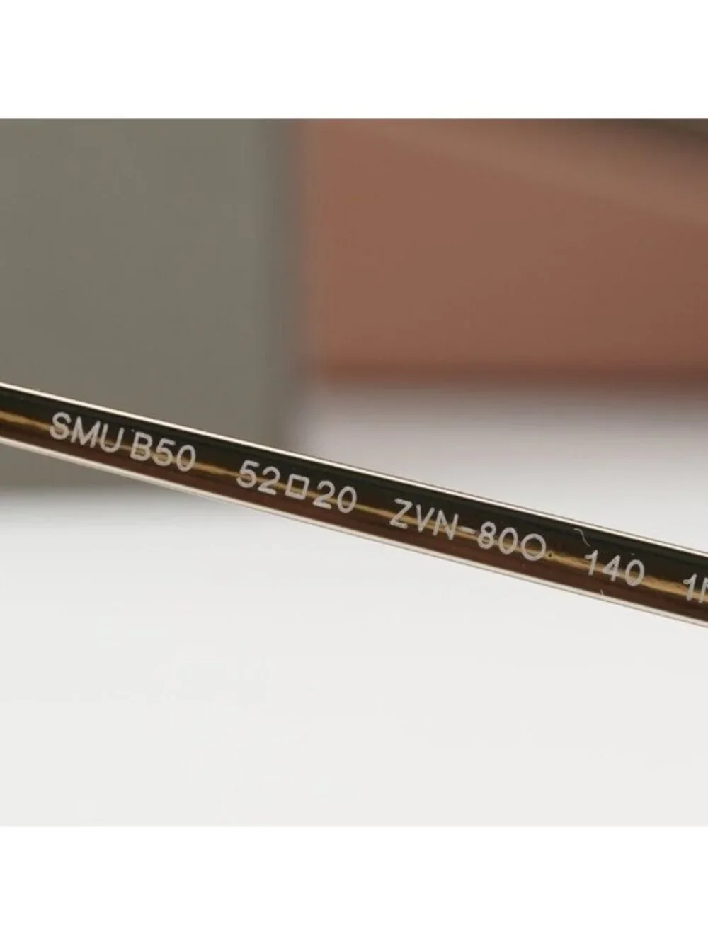 Miu Miu MUB50S ZVN80O Rectangle Sunglasses – Gold/Light Blue